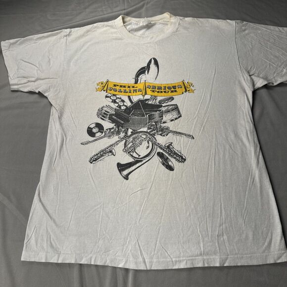 Vintage 80s 90s Phil‎ Collins Tour shirt XL Genesis Rush Pink Floyd Yes Crimson - Picture 1 of 16